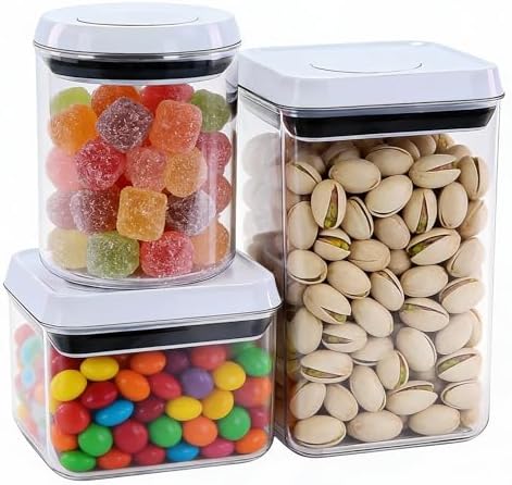 Pop Push Button Airtight Food Storage Containers with Lids by MiraFureBrand
