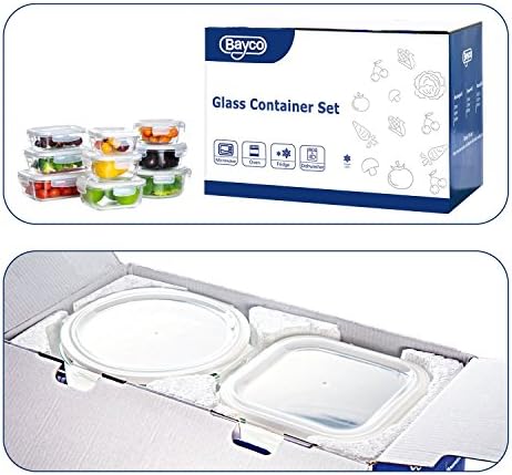 18 Piece Glass Food Storage Containers with Snap Locking Lids for Meal Prep - Image 2