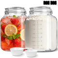 Large Glass Jars with Airtight Lids 1.1 Gallon 2 Pack Flour Jar by KTMAMA