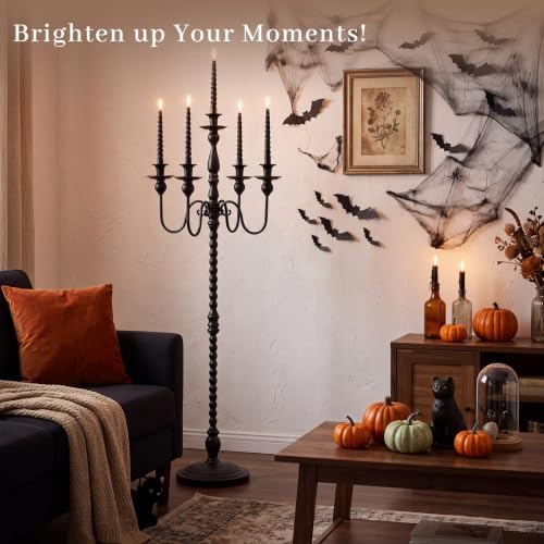 1 Pcs 48 Inch Black Candelabra Halloween Decorations, Vintage - Image 3