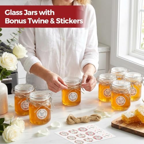 Small Glass Jars with Airtight Lids 17oz 6 Pack Overnight Oats Jars - Image 5