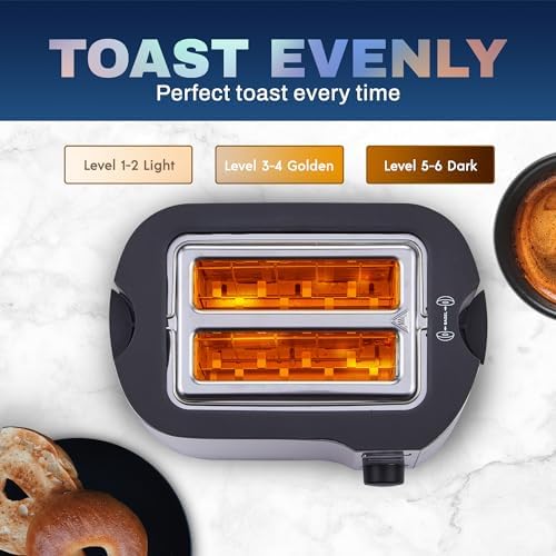 Elite Gourmet 2-Slice Toaster, Extra-Wide Slot, 6 Settings, Warming Rack - Image 4