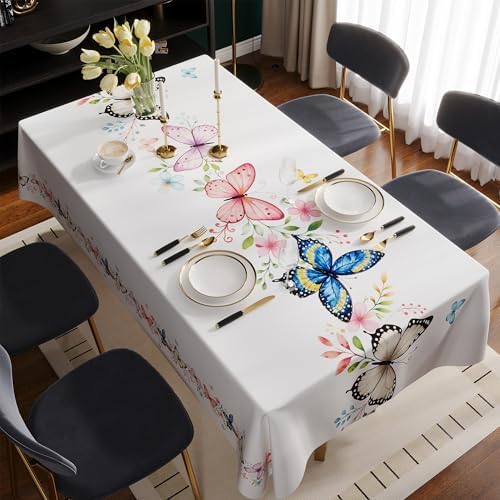 Rectangle Table Cloth,100% Waterproof Tablecloth Oil Proof Spill Proof Vinyl Table Cloth, Wipe Clean Plastic Table Cover for Dining, Camping, Indoor and Outdoor, 54"x78", Butterfly Bloom - Image 7