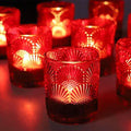 Woho Red Ginkgo Leaves Votive Candle Holders Set of 12 for Valentines Day by Woho