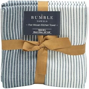 Premium Kitchen Towels 6 Pack 100% Cotton, 20"x28" - Blue - Image 4