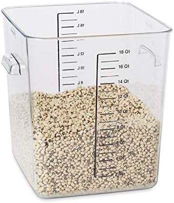 Rubbermaid Commercial Products Plastic Space Saving Square Food Storage Container, 18 Quart, Clear, for Kitchen/Sous Vide/Food Prep - Image 2