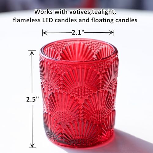 Woho 24pcs Red Votive Candle Holders Boho Style for Christmas Decorations - Image 6