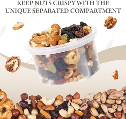 SOLIGT 4 Pack Overnight Oats Containers with Lids, Folding Spoons and Divided Compartments for Fruit & Nuts, Small Glass 16oz Mason Jars for Oatmeal (4 Set-Oat White/Green/Rose/Blue) - Image 2