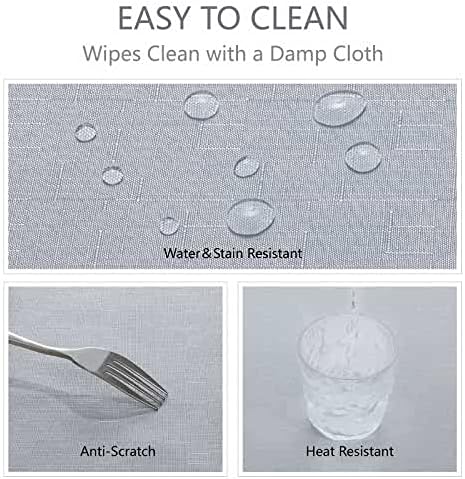 Veblandy Textured Rectangle Tablecloth 52x70 inch Table Cloth Water Resistant Wrinkle Free Spill-Proof, Decorative Fabric Table Cover Washable for Banquet Parties Event Holiday Dinner, Light Grey - Image 4