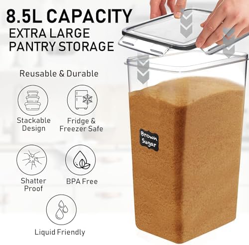 2 PC (8.5L/ 287 Oz) Extra Large Flour Sugar Storage Containers with Lids - Image 4