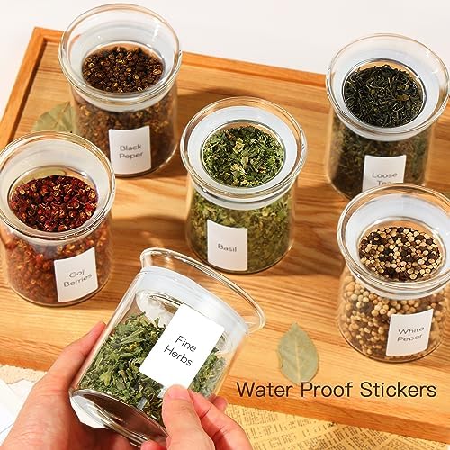 ZENS 10oz Glass Jars with Airtight Lid, 4 Pack Glass Kitchen Canisters Set for Spice, Loose Tea, Small Clear Glass Storage Jars with Labels for Herbs, Sugar - Image 3