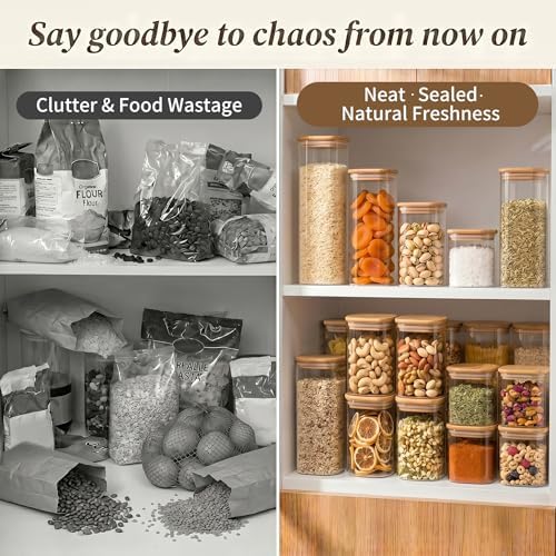 SENTVEND 73 Oz Glass Jars - 3 Pack Food Storage Containers with Lids Square - Image 4