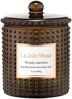 LA JOLIE MUSE Woody Jasmine Scented Candle for Home,Natural Soy Wax 55 Hrs by LaJol%C3%ADeMuse