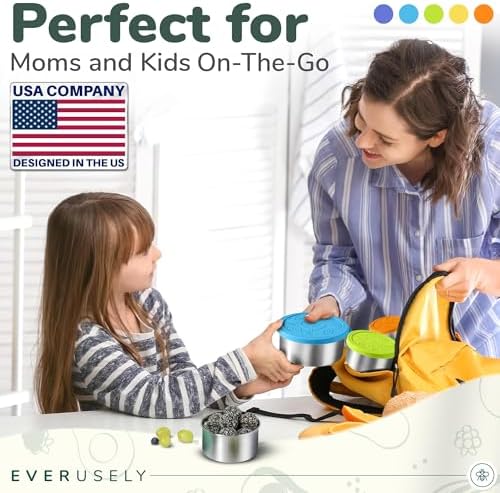 Microwavable Stainless Steel Food Containers, Lunch Boxes, Set of 5, Summer - Image 3