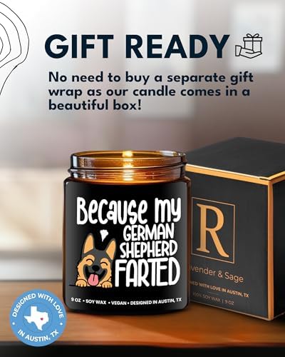 Funny German Shepherd Candle, German Shepherd Gifts for Women, Unique Funny Dog-Themed Gift Ideas, Best Present for Pet Lovers, Perfect Presents for Dog Mom & Dad, Birthday, Christmas, Gift-Ready - Image 4