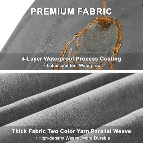 Decorelia Faux Linen Farmhouse Table Cloth 60"x104" for 6 ft Rectangle Table, Dark Grey Waterproof Outdoor Washable Cloth Tablecloth for Rectangular Dining Room Kitchen Outdoor Party Restaurant Table - Image 4
