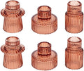Vixdonos Glass Candlestick Holders Tealight Candle Holders for Table Centerpieces, Wedding Decor and Dinner Party (6 Pcs, Reddish Brown) by Vixdonos