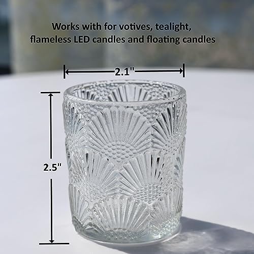 Woho 24pcs Clear Votive Candle Holders, Glass Tea Lights Candle Holder for Wedding Table Centerpiece, Vintage Tealight Candle Holder Decor for Anniversary, Bridal Shower Christmas Party - Image 5