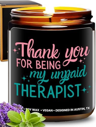Funny Candle for Best Friend, Thank You for Being My Unpaid Therapist Candle, Unique Best Friend Candles for Women, Funny Friendship Gifts, Gifts for Bestfriends, Birthday, Christmas, Gift-Ready by RosaVila