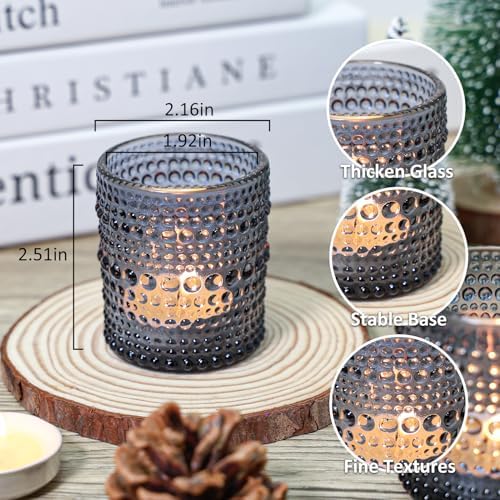 SUPMIND 24pcs Dark Blue Glass Votive Candle Holders Bulk for Wedding - Image 2