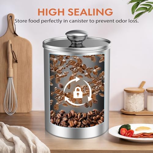 ENLOY 3-Piece Stainless Steel Food Storage Canister Set with Clear Lid - Image 4