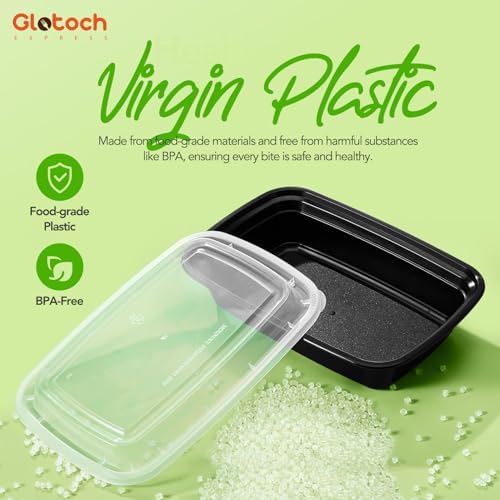 Glotoch Meal Prep Containers with Lids, 28 oz, 50 Pack (100-Piece) - Image 5