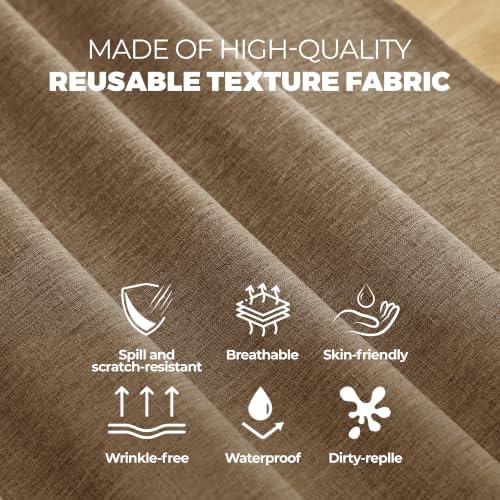 Decorelia Faux Linen Farmhouse Table Cloth 52"x70" for Rectangle Dining Table, Coffee Waterproof Outdoor Washable Cloth Fall Tablecloth for Rectangular Kitchen Outdoor Party Restaurant Patio Table - Image 6