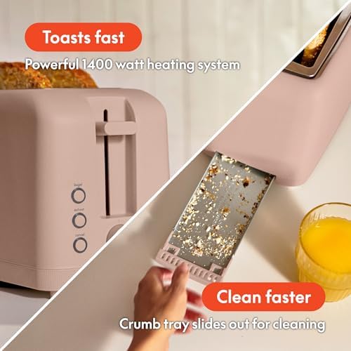 bella Fits-Anywhere™ Slim Toaster, 4 Slice Extra Long & Wide Slot, Blossom - Image 5
