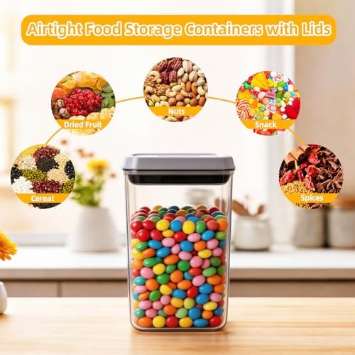 Pop Push Button Airtight Food Storage Containers with Lids - Image 6