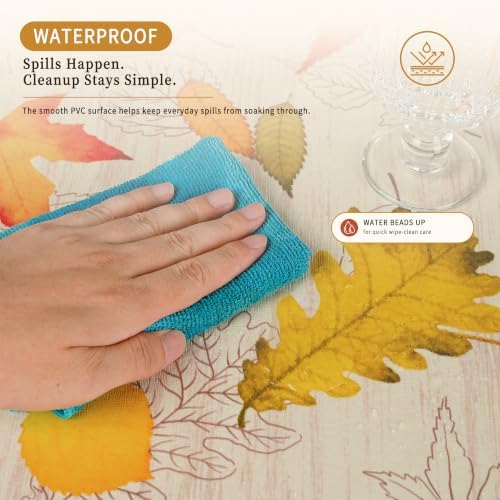 Rectangle Table Cloth, 100% Waterproof Vinyl Tablecloth, 54" x 78" - Image 2