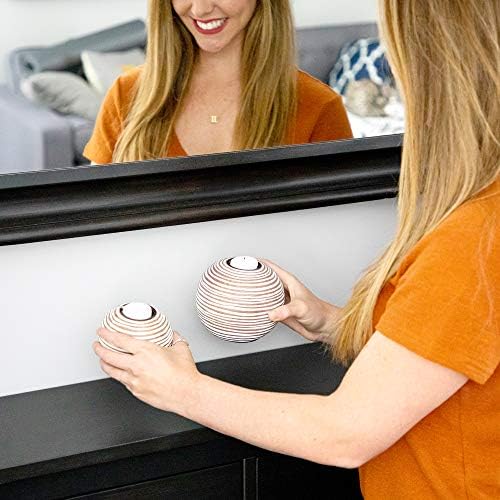 Tuva Brown Orb Tea Light Candle Holders, Gift Boxed Set of 2 - Image 2