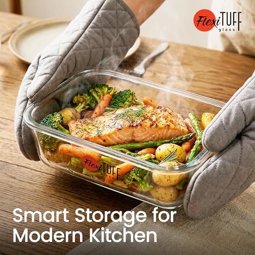 24pcs Set Food Storage Containers (12 Airtight & 12 Lids) | Glass Meal Prep Containers | Lunch Box | BPA Free, Leakproof Lids, Dishwasher, Microwave & Freezer Safe for Kitchen - Image 5