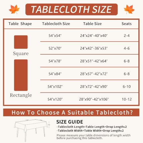 Rectangle Table Cloth, 100% Waterproof Vinyl Tablecloth, 52" x 70" - Image 5