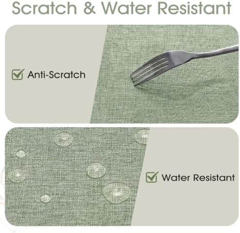 Veblandy Rectangle Tablecloth Linen Textured Waterproof & Stain Resistant Table Cloth Wrinkle Free Decorative Fabric Farmhouse Table Cover for Dining/Party/Buffet/Wedding, 60 x 120 Inch, Sage Green - Image 4