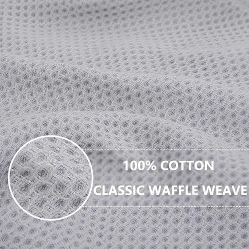 Homaxy 100% Cotton Waffle Weave Kitchen Dish Towels 24-Pack, Light Gray - Image 2