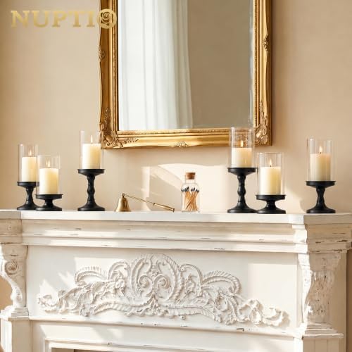 NUPTIO Pillar Candle Holder for Halloween: Hurricane Glass Candleholder - Image 5