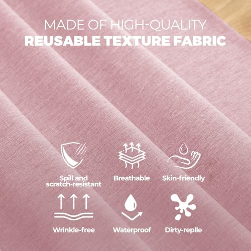 Decorelia Faux Linen Tablecloth for Dining Room, 60 x 84 Inch Pink - Image 6