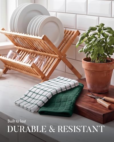 Bumble Dish Cloths (6 Pack) | 12” x 12” | 100% Cotton Kitchen Towels | 405 GSM | Soft, Highly Absorbent & Durable Dish Towels for Kitchen | Green - Image 5