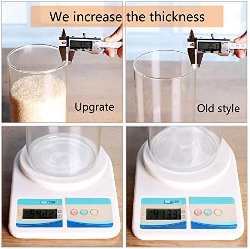 Glass Rice Storage Containers, 60 FL OZ (1800ml) Kitchen Food Jars with Airtight Lid, Stackable Clear Pantry Canister for Coffee Bean, Pet Treat, Flour, Loose Tea and More - Image 2