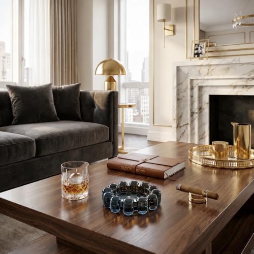 khtumeware Black Bubble Glass Candle Dish – Modern Clear Glass Candle Holder for Tealights & Diffusers, Decorative Tray for Home & Tabletop Decor（1 Pack） - Image 4