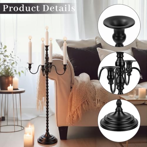 1 Pcs 36 Inch Black Candelabra Halloween Decorations, Retro - Image 4