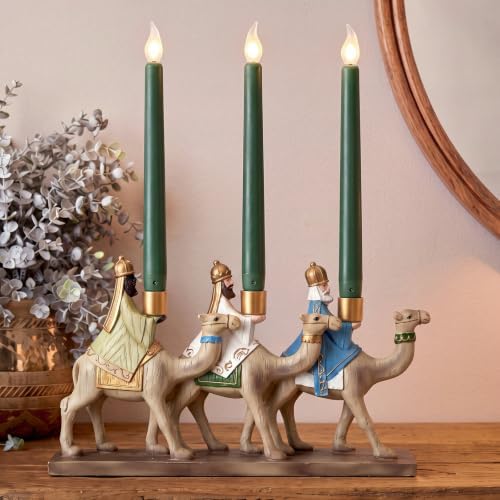Christmas Nativity Candleholders Three Wise Men Resin Candlestick Holders by Yungyan