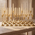 48 Pcs Gold Candlestick Holders, Vintage Metal Candle Holders Taper Candle Stands, Tall Golden Brass Tapered Candle Holder for Wedding Tables Centerpieces Decor by Unknown