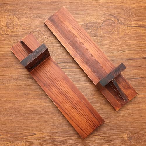 OwnMy 2PCS Wood Wall Candle Sconces Rustic Wall Mount Pillar Candle Sconces - Image 5