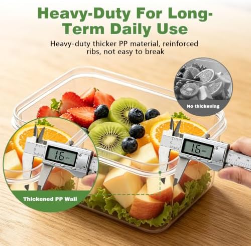 4 Pack Heavy-Duty Fruit Containers for Fridge,Food Storage Containers,Green - Image 4