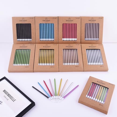PHD CAKE 36-Count Champagne Long Thin Metallic Birthday Candles, Cake Candles, Birthday Parties, Wedding Decorations, Party Candles, Cake Decorations - Image 6