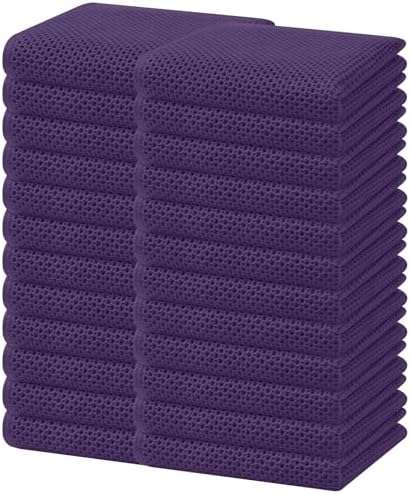 Homaxy 100% Cotton Waffle Weave Kitchen Dish Towels 24-Pack, Eggplant by Homaxy