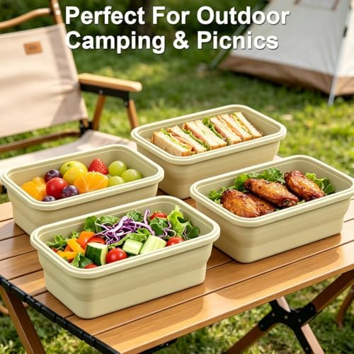 Collapsible Food Storage Containers with Airtight Lid & Air Vent, 40.5 oz - Image 6