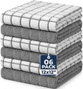 Bumble Dish Cloths (6-Pack), 100% Cotton Kitchen Towels, 12"x12" - Gray by BumbleTowels