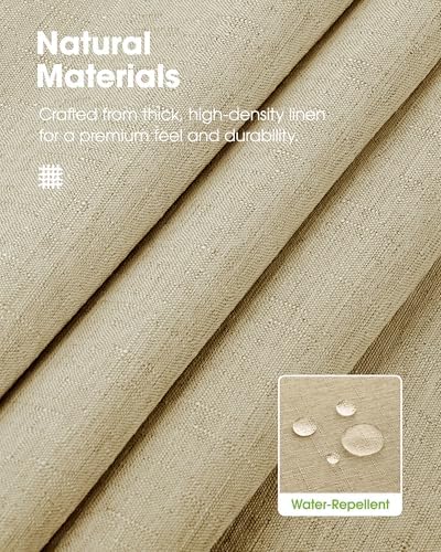 Pureegg Rectangle Linen Tablecloth Waterproof & Stain Resistant, Wrinkle-Free Table Cloth Adds Elegance and Protection, Ideal for Dining, Party, Wedding and Outdoor, 60 x 84 Inch, Beige - Image 3